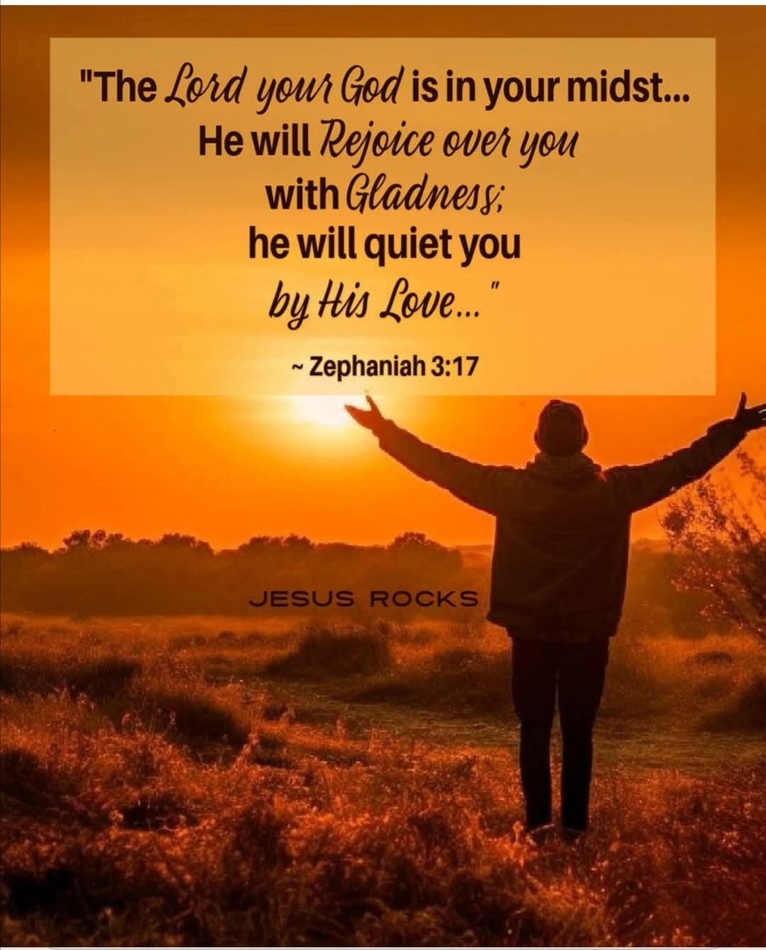 Scripture verse from Zephaniah 3:17